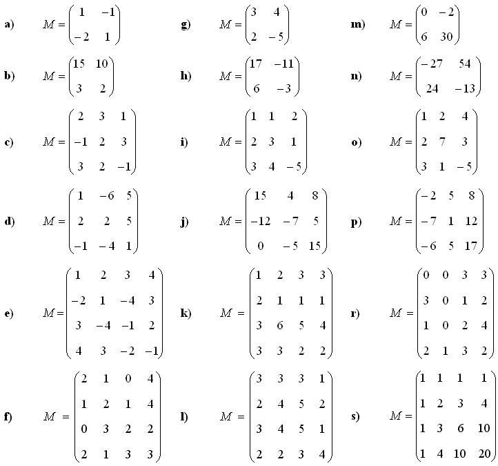 Math Exercises & Math Problems Determinant of a Matrix